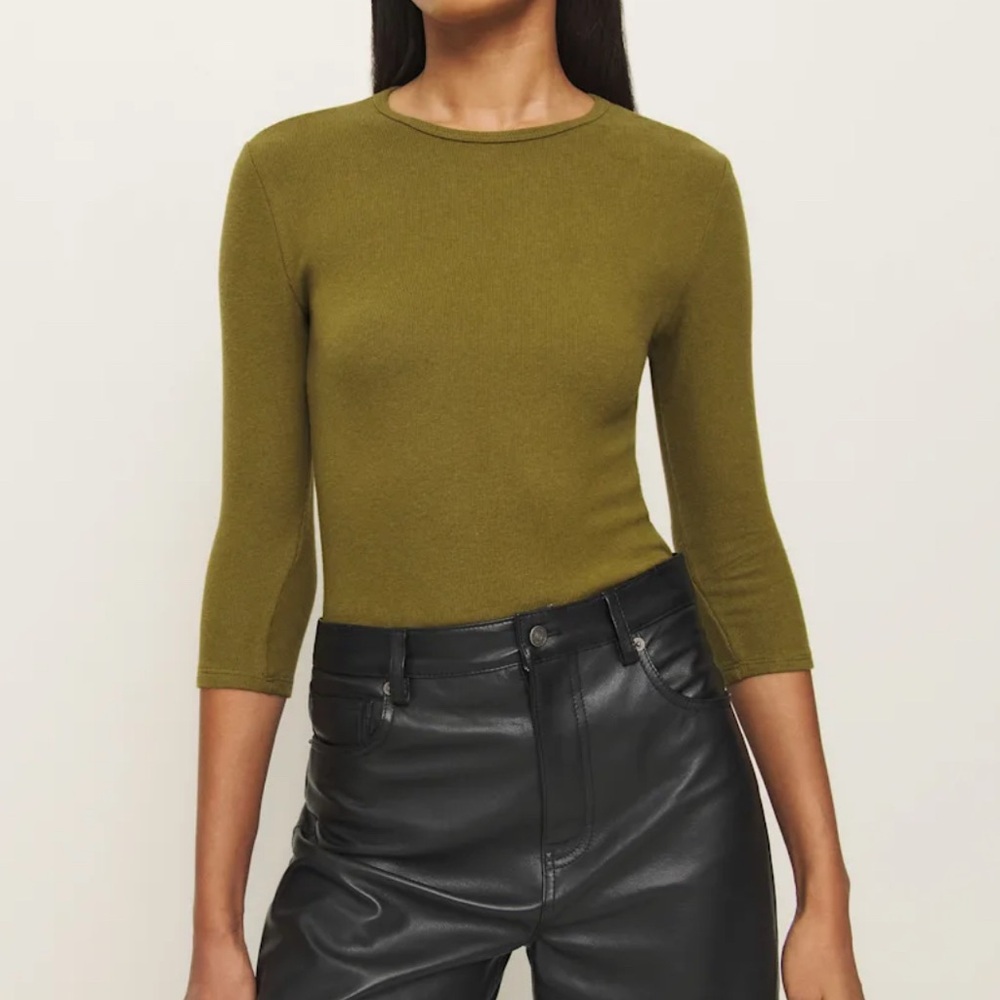 Reformation Sage Green Long Sleeve Tee